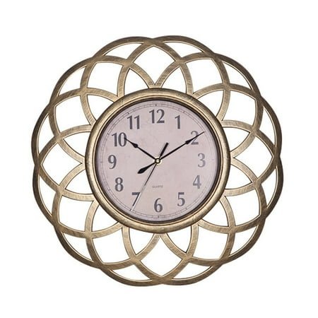 Worgeous Vintage Wall Clock Silent Large Clocks for Living Room Retro Decor Golden
