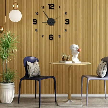 xaoyunyn DIY Large Wall Clock Sticker Set for Living Room Decoration Acrylic Mirror Needle Display with Metal and Eva Materials Suit for Home Office Repair and Replacement