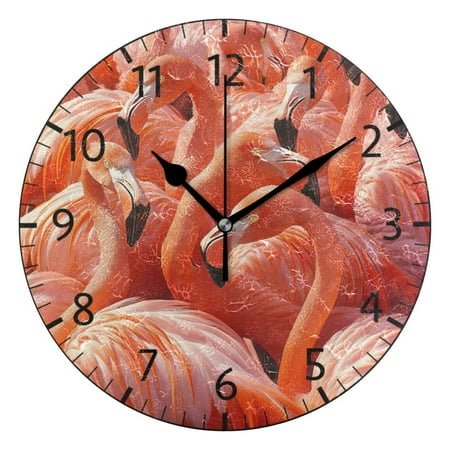 YAZAOO Decorative Wall Clock Size：25cm Pink Elegance Design Pattern Clock