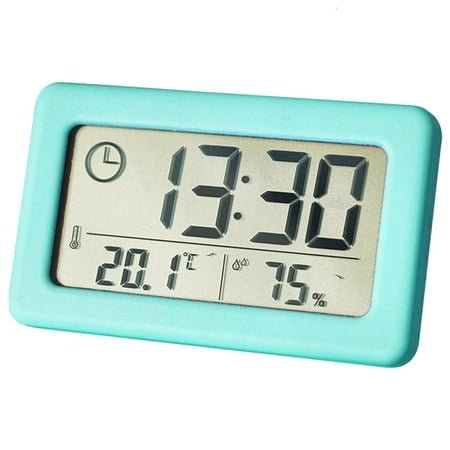 YIEMEEN Battery Powered Clock with Integrated Thermometers Hygrometer for Home Or Office