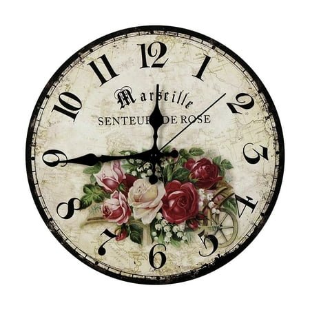 12”MDF Wall Clock - Rose