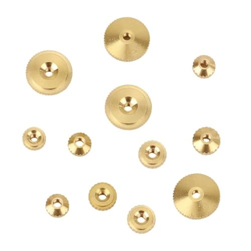 12pcs Brass Clock Hand Nut Assortment, Grandfather Clock Parts 5/6/10mm OD Wall Mantel Clocks Hand Nut Replacement Kit for Smooth Timekeeping