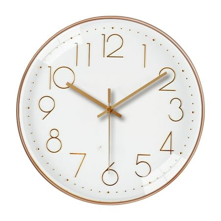 30cm Wall Clock Quiet Operated Modern Decorative Clock Timepieces for Kitchen Office Bathroom Bedroom Gold