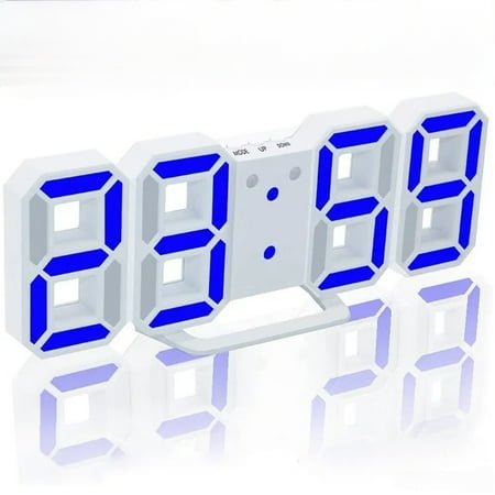 3D LED Digital Wall/Desk Alarm Clock | 12/24H, Snooze, Auto Brightness, USB Powered