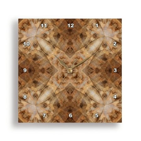 3dRose, Rusted metal abstract kaleidoscope style., 15x15 Wall Clock