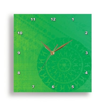 3dRose, Wisdom – Chakra Meditation Medallion – Yellow Green Blue, 15x15 Wall Clock
