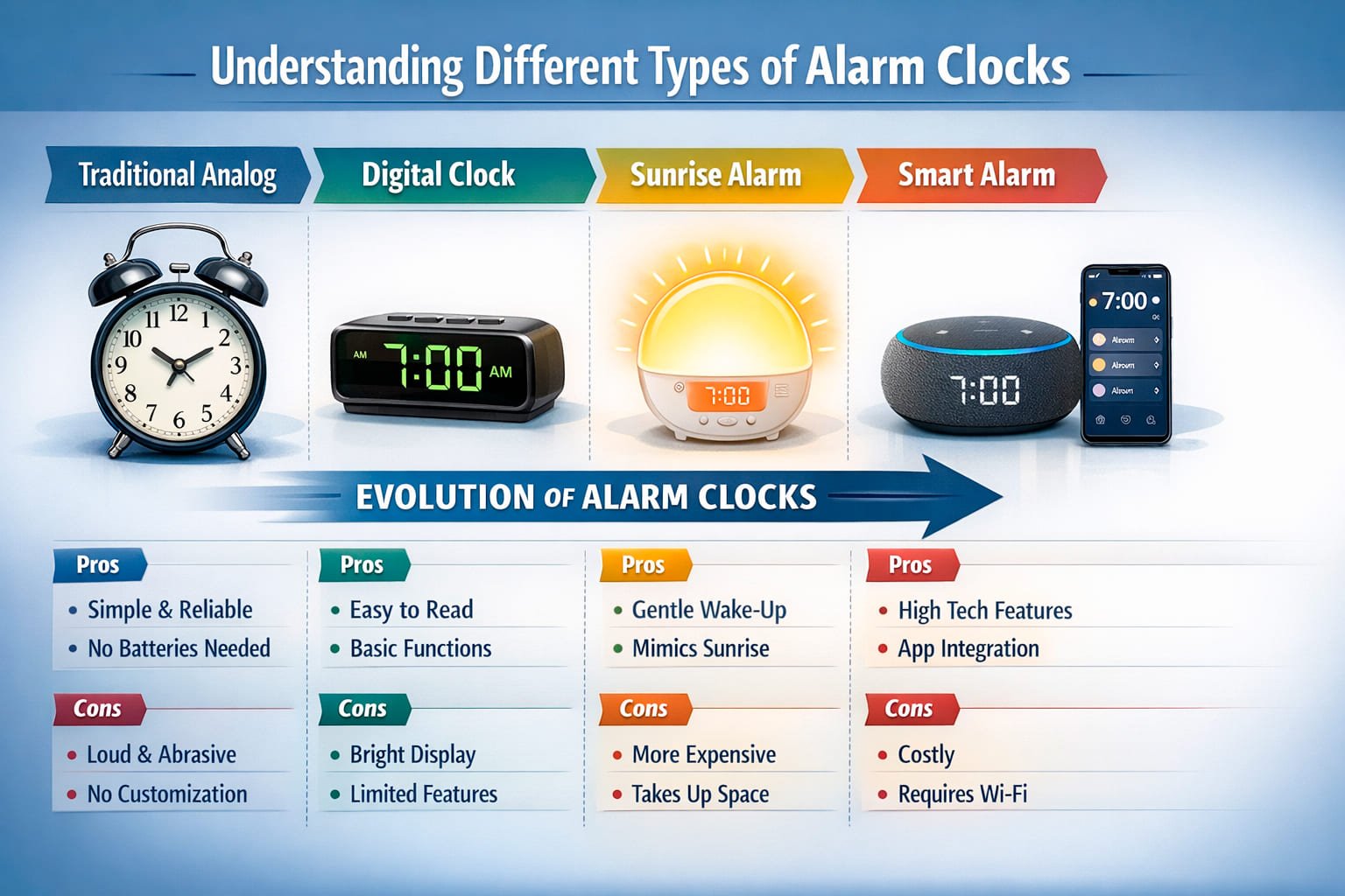 The Evolution Types of Alarm Clocks