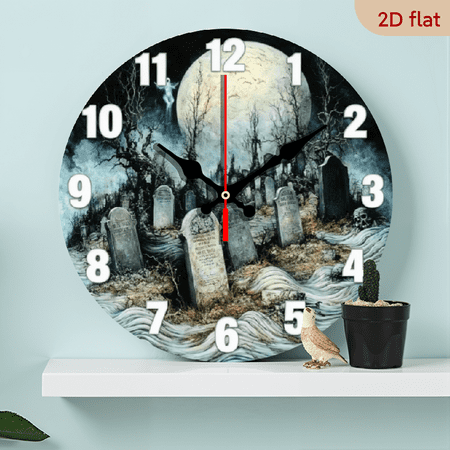 A 10-inch 2D flat Terrorland themed wooden circular wall clock, suitable for decoration in bedrooms, living rooms and offices. It is an ideal gift for Christmas and New Year.
