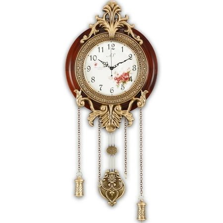 Aero Snail 9 Pendulum Wall Clock, Solid Wood, Battery Operated, Retro Vintage Clock 205C