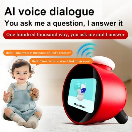 AI Smart Alarm Clock for Kids and Children-Red