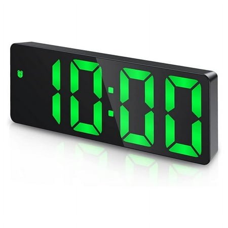 Alarm Clock,LED Clock for Bedroom,Electronic Desktop Clock with Temperature Display,Adjustable Brightness(Green)