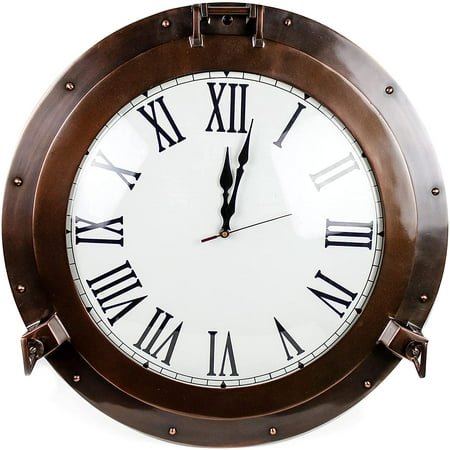 Aluminum Porthole Antique Coke Finish (Clock, 30 Inches)