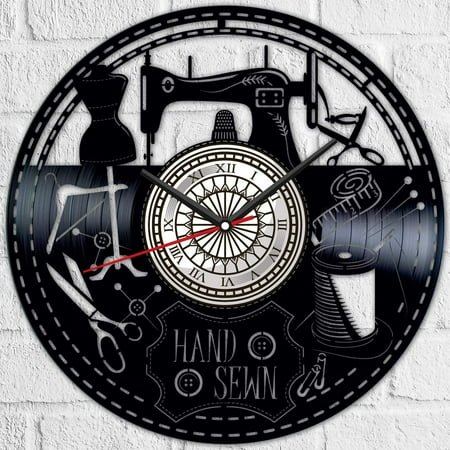 Amblelife Sewing Vinyl Record Wall Clock Retro style Wall clock Silent Home Decor Unique Art Special Home Accessories Creative Personality Gift