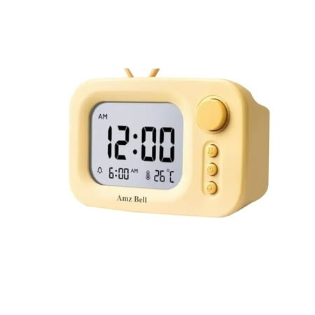 Amz Bell Alarm clock, Night Light Digital Clock with Temperature Display