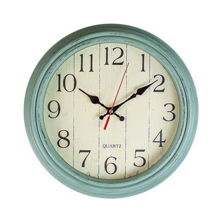 AQRS 12 Inch Wall Clock Vintage Hanging Clock Silent Non-Ticking Easy to Read Round Clock for Home Decoration