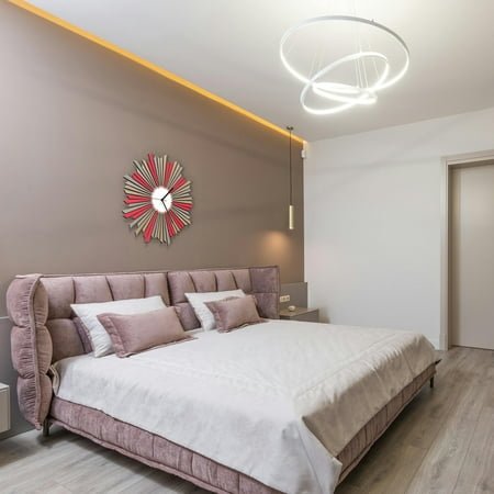 Ardeola - The Star - 16 in Handmade Artistic Wall Clock in Silver and Pink