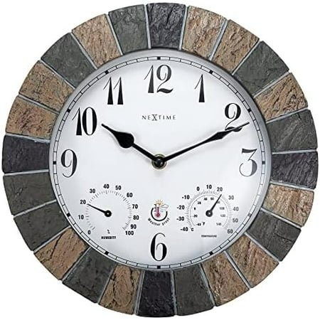 Aster Outside Weather Station Wall Clock$$Garden & Patio