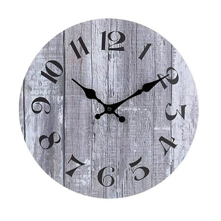 BallsFHK Wall Clock 13 Inch Silent Non Ticking Wall Clocks Battery Operated Coastal Design Rustic Retro Decorative For Bathroom Kitchen Living Room