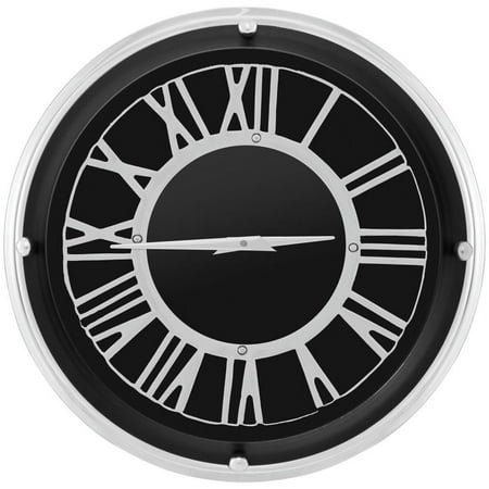 Barara King Decorative Accessories,13.5/17.5 Inch Silent Wall Clock with Silver Frame-S