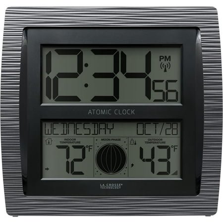 BBB86118-INT Curved Atomic Digital Clock with Moon Phase & Temperature