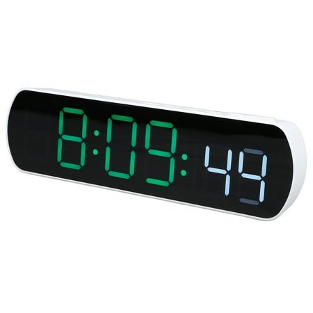 BESTYASH Digital Alarm Clock Green Compact Battery Operated LED Clock for Bedroom and Office