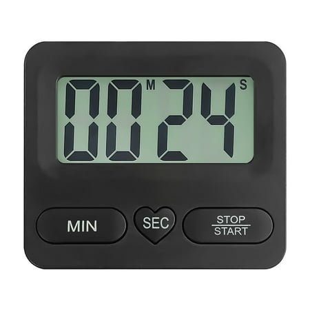 Black Alarm Clock Simple Display Electronic White Backlight Perpetual Calendar Black Color Plastic Size 2.68X2.44X0.79 Inches For Kitchen Student Wake Up