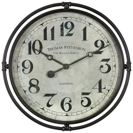 Bowery Hill Contemporary Wall Clock in Smoke Gray and Aged Ivory