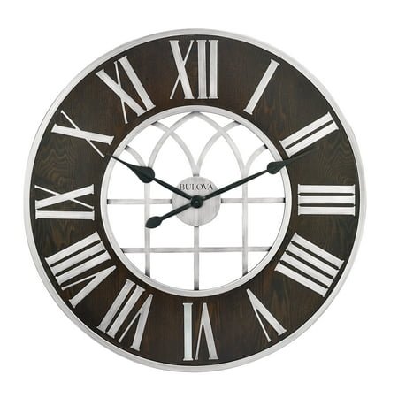 Bulova Clocks Model C4894 Chapel Street, Espresso and Matte Silver