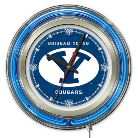 BYU Cougars 15 Neon Clock