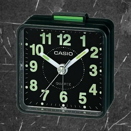 Casio Tq140-1D Travel Clock Quartz Alarm Clock Neobrite Black W Battery New