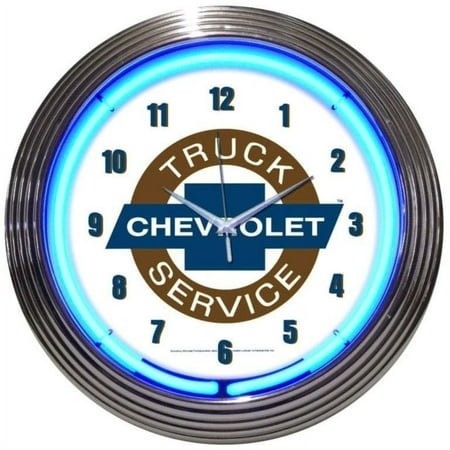 CHEVY TRUCKS CHEVROLET SERVICE NEON CLOCK – 8TRUCK