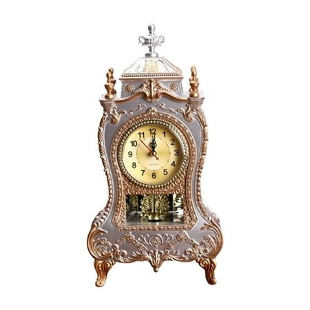 Ciwanning Decorative European Vintage Mantels Clock Automatically Plays Unique Music Chimes On The Hour with Pendulum Decoration