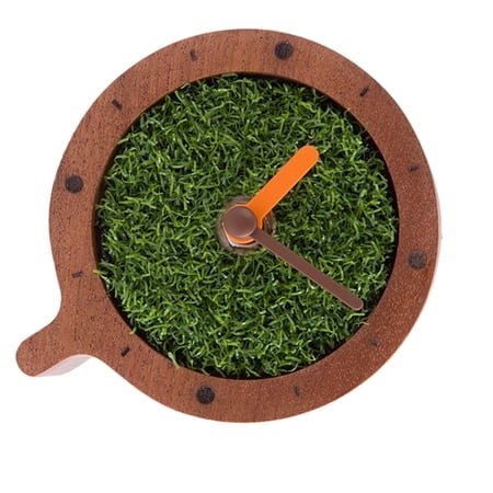 Contemporary Round Wood Alarm Clock Wood Clock, Quiet Movement Modern Shelf Quiet Table Clock for Bedroom,