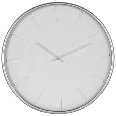 Cooper Classics Versailles Shiny Silver Leaf 24 Round Wall Clock