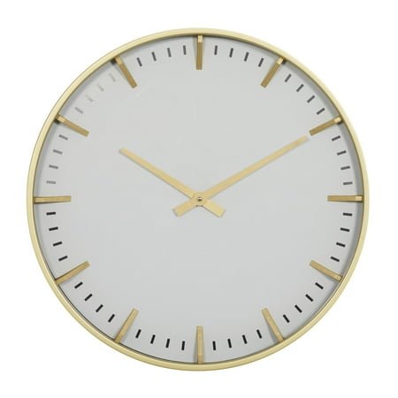 CosmoLiving by Cosmopolitan 20 Gold Glass Wall Clock with White Face