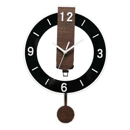 CoudarTitie Silent Wall Clock, Modern Home Decorative Pendulum Clock for Living Room, Hotel, Black