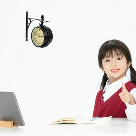 CTIRCHIU 1 Set Vintage Wall Clock Decorative European Retro Classic Style Round Iron For Home Decor