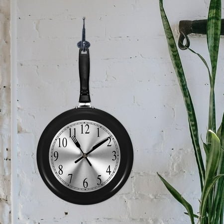 CTIRCHIU Creative Kitchen Wall Clock Decorative Black Stainless Steel 43x25.5in 1Set For Bedroom Decoration