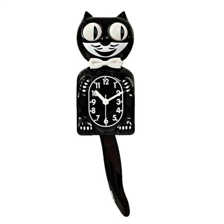 Cute Cat Pattern Tail Swing Wall Clock,Wagging Tail Cat Wall Clock Quartz Clock,Pendulum Design for Living Room, Bedroom - Decorative & Quiet Analog Clock for Home Decoration(Black)