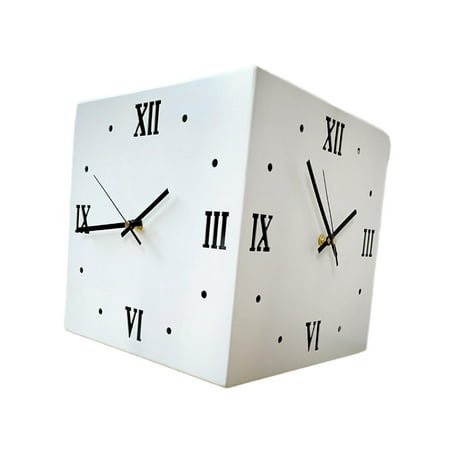 deevoka Double Sided Corner Wall Clock 10 inch Modern for Living Room Office Bedroom