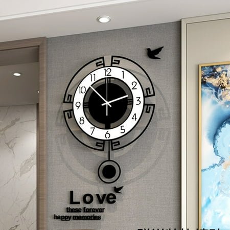 DENEST European Wall Clock Pendulum Clock Quartz Mute Hanging Watch Decor