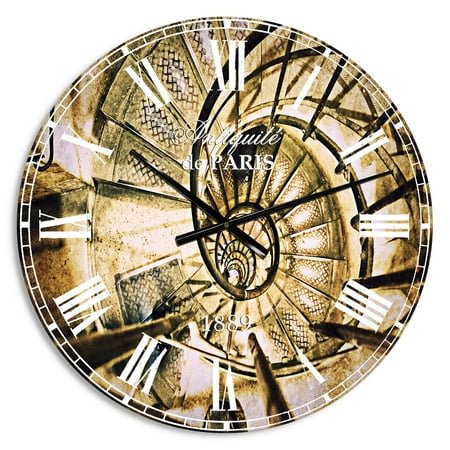 Designart 'Architectural Detail of Paris in Winter' French Country wall clock