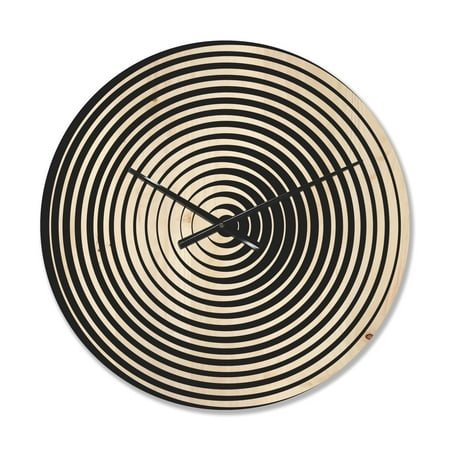Designart 'Monochrome Optical Illusion ' Modern Wood Wall Clock