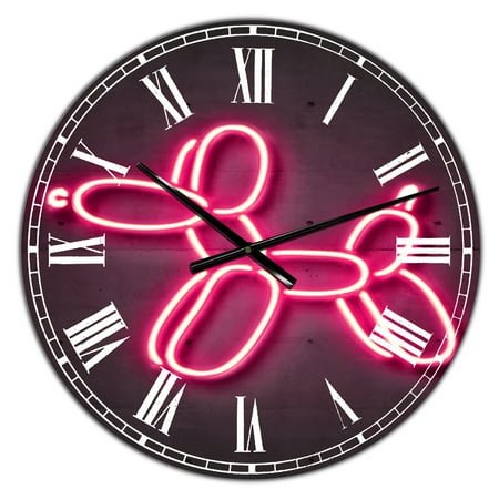 Designart Oversized Black Analog Round Modern Wall Clocks, CLM25772-C23