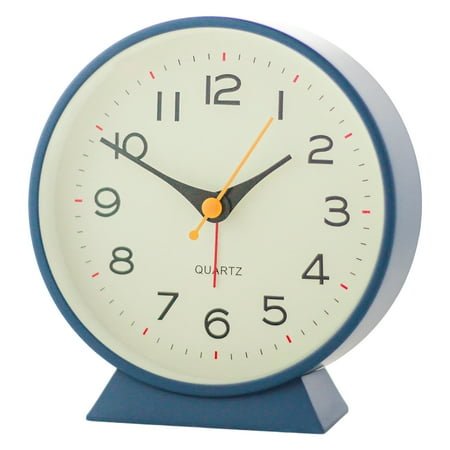 DESIGNICE Alarm Clock Simple and Aesthetic Ins Style Battery Operated Alarm Clock Soft Night Light Desk Clock Blue