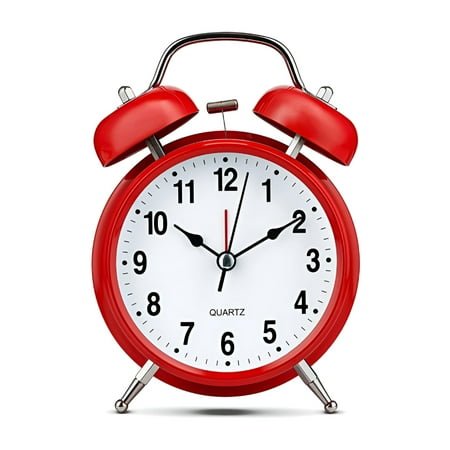 DESIGNICE Analog Alarm Clock 4 Twin Bell Vintage Red Silent Non-Ticking Quartz Battery Operated Extra Loud with Backlight for Bedside Table Desk,Retro Clocks Old Fashioned for Heavy Sleepers