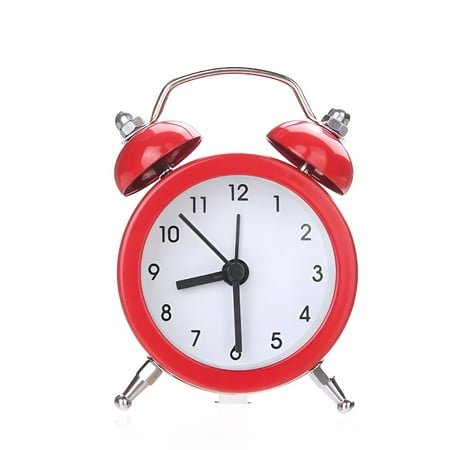 DESIGNICE Bell Alarm Clock Wind Up Alarm Clock Twin Bell Silent Alloy Stainless Metal Alarm Clock