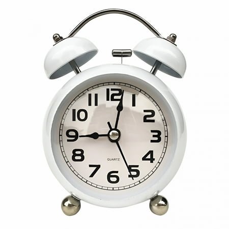 DESIGNICE Silent Alarm Clock Vintage Retro Classic Night Light Extra Loud Twin Bell