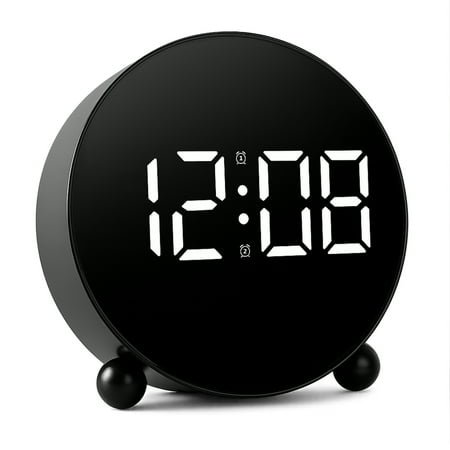 Digital Alarm Clock for Heavy Sleepers Adults, Alarm Clock for Bedroom, Alarm Loud LED Big Display Plug in Simple Basic Digital Clock with USB Charging Port, Black