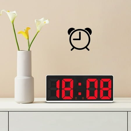 Digital Alarm Clock under $5! Xqxayjr Digital Alarm Clock with LED Display, Large Number Bedside Clock for Bedroom and Kitchen, Multifunctional Desk Clock with Snooze, White Frame Alarm Clock